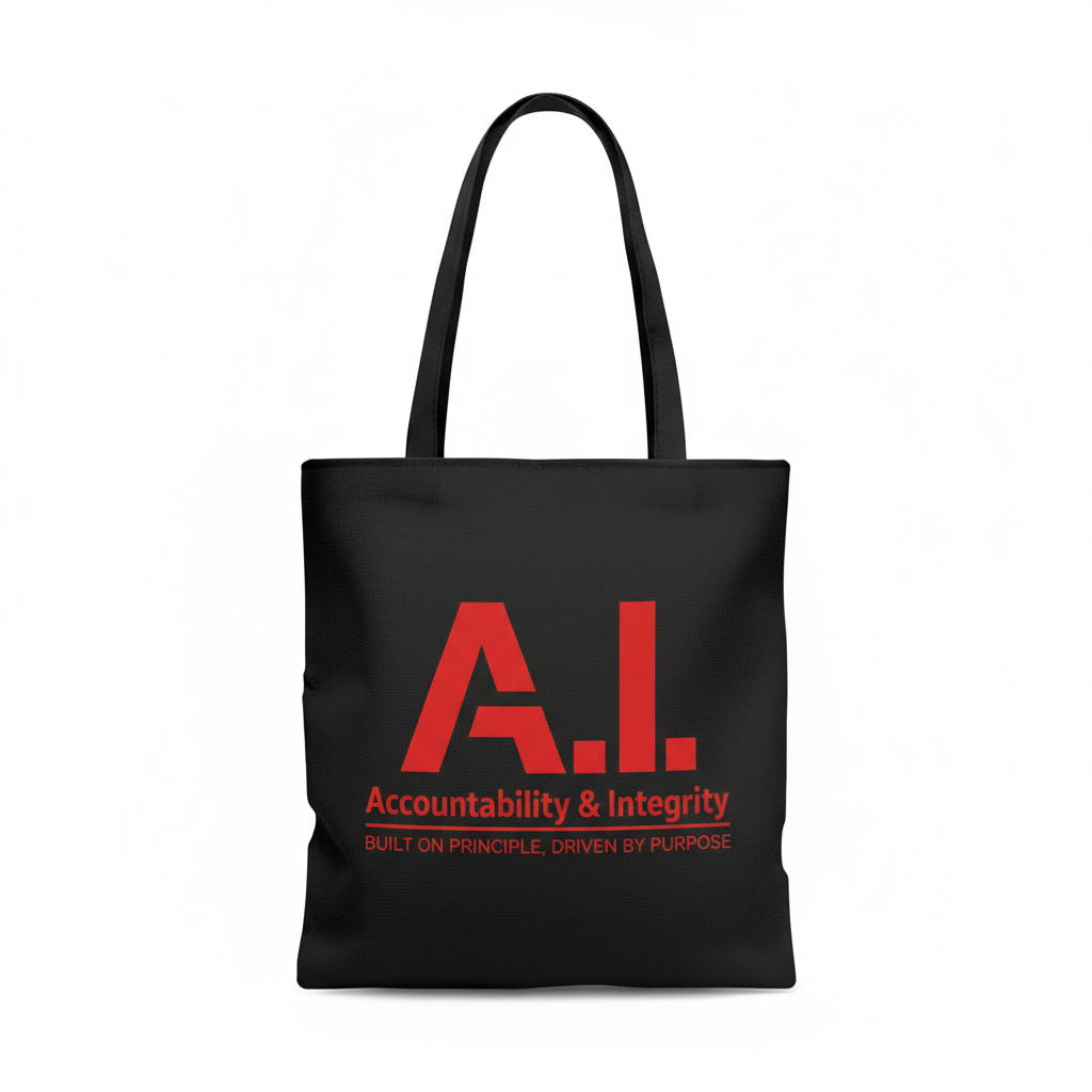 A.I. Accountability & Integrity Tote Bag – Bold Logo