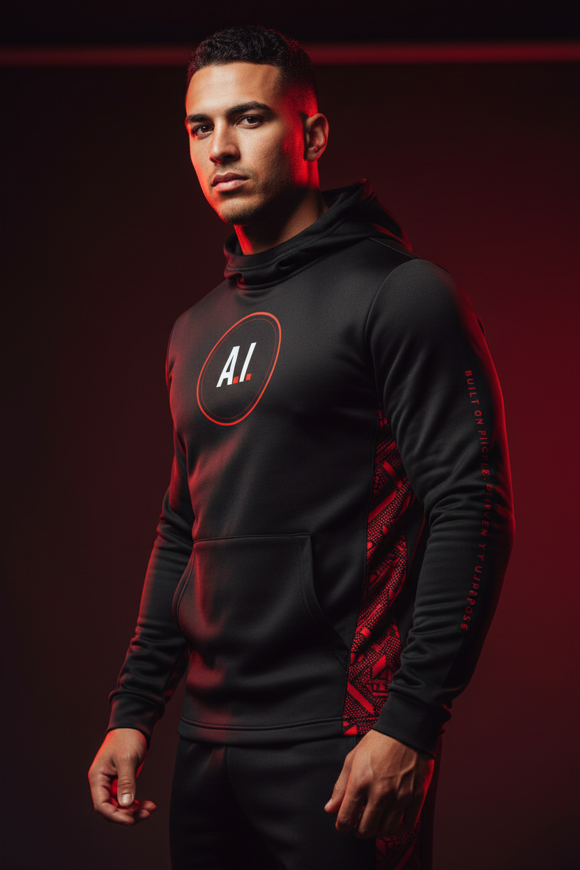 A.I. Dri-Fit Performance Hoodie – Black/Red